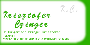 krisztofer czinger business card